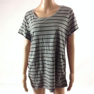 New BumpStart Women's Striped Tee Gray Size XL